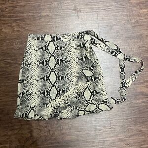 Nasty Gal Snake Print Mini Skirt - Black and Cream